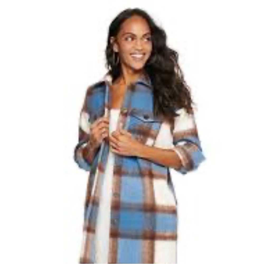 Lauren Lane for Sonoma knee length flannel jacket